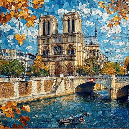 City Riverside - Full AB Round Drill Diamond Painting 40*40CM