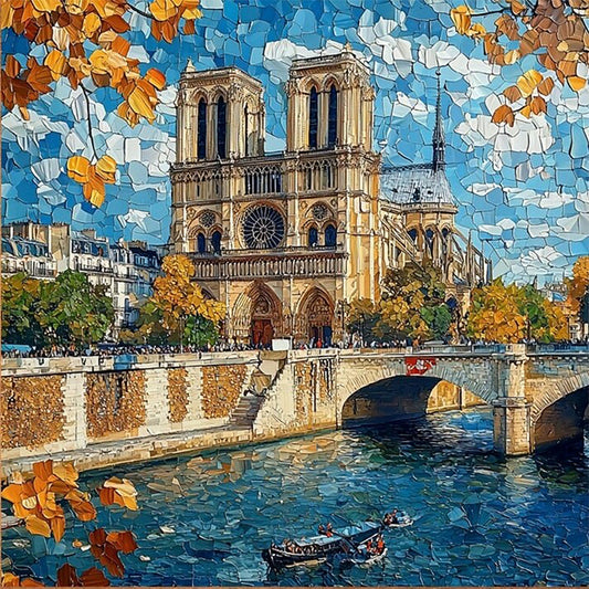 City Riverside - Full AB Round Drill Diamond Painting 40*40CM
