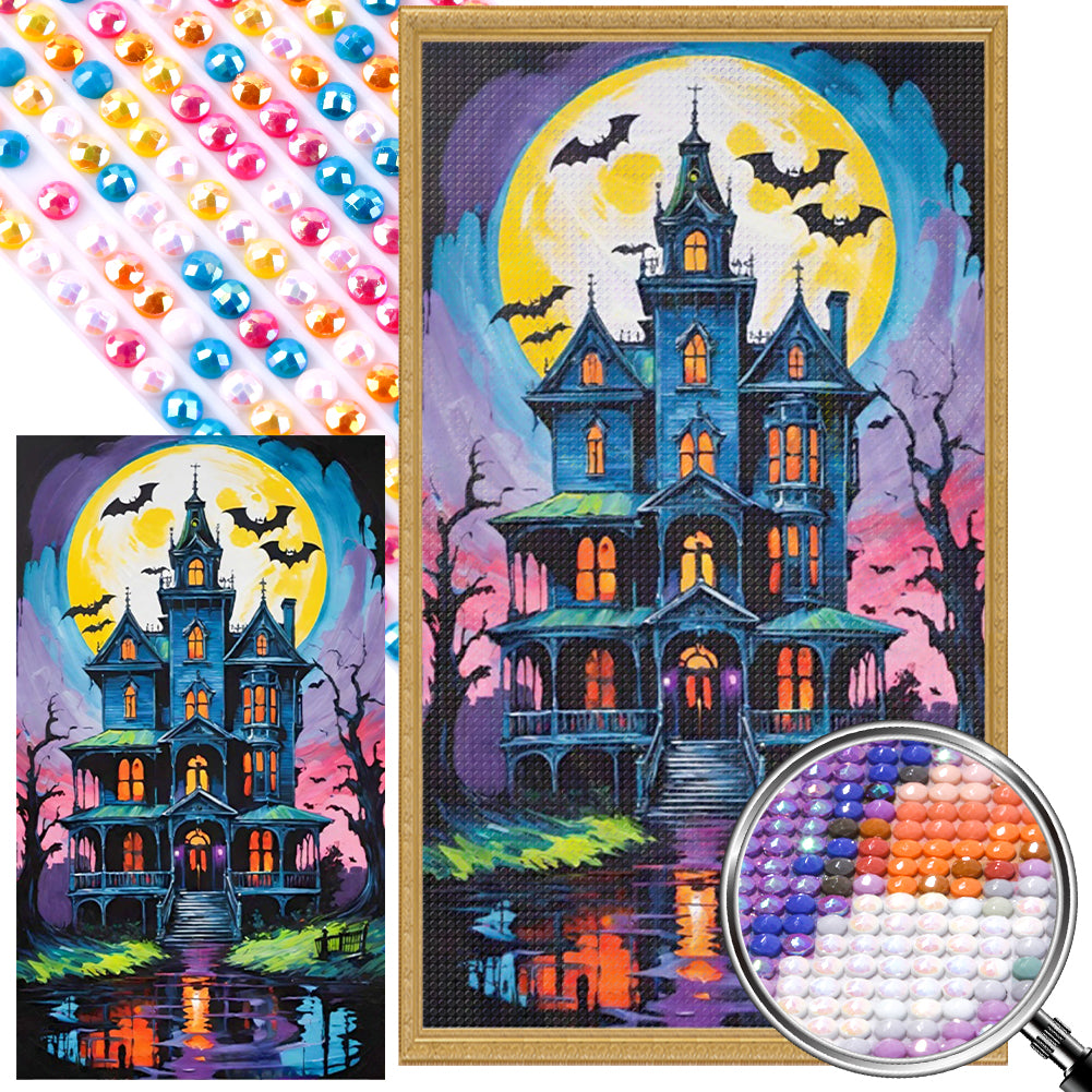 Mysterious Horror House - Full AB Round Drill Diamond Painting 40*70CM