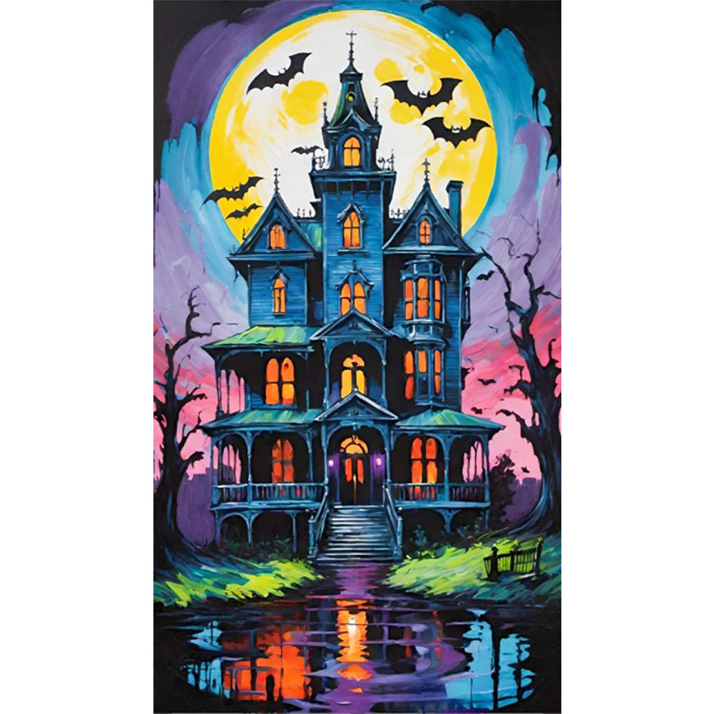 Mysterious Horror House - Full AB Round Drill Diamond Painting 40*70CM