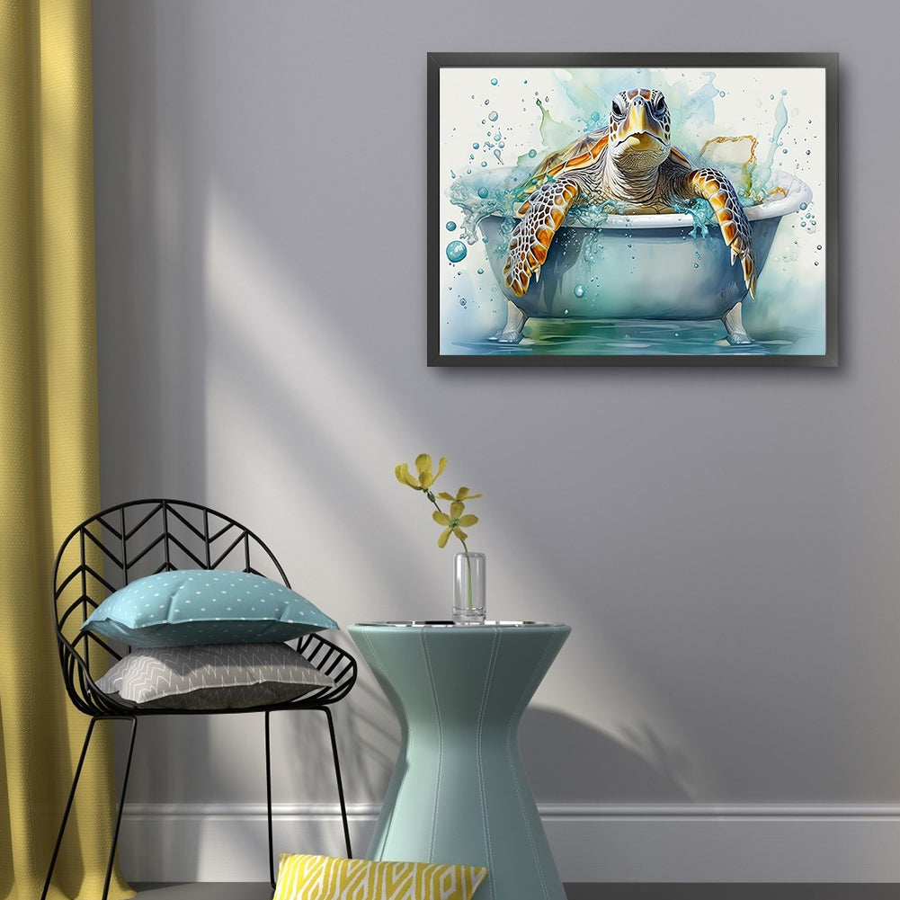 Turtle Bathing - 11CT Stamped Cross Stitch 50*40CM