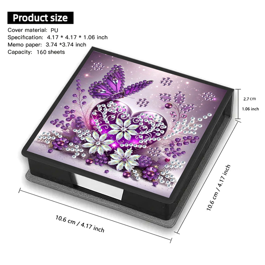Leather 5D Diamond Painting Kit Note Box Diamond Art Notepad Box for Home Office