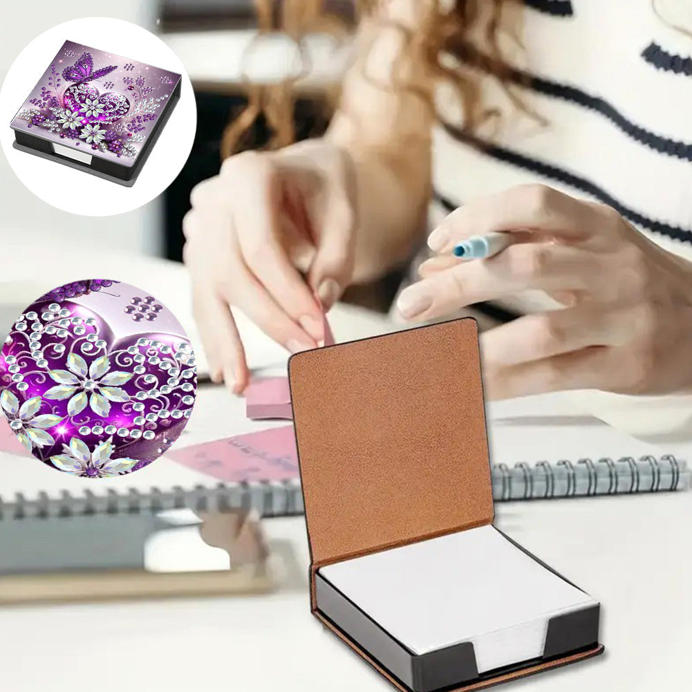 Leather 5D Diamond Painting Kit Note Box Diamond Art Notepad Box for Home Office