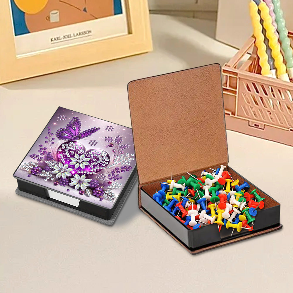 Leather 5D Diamond Painting Kit Note Box Diamond Art Notepad Box for Home Office