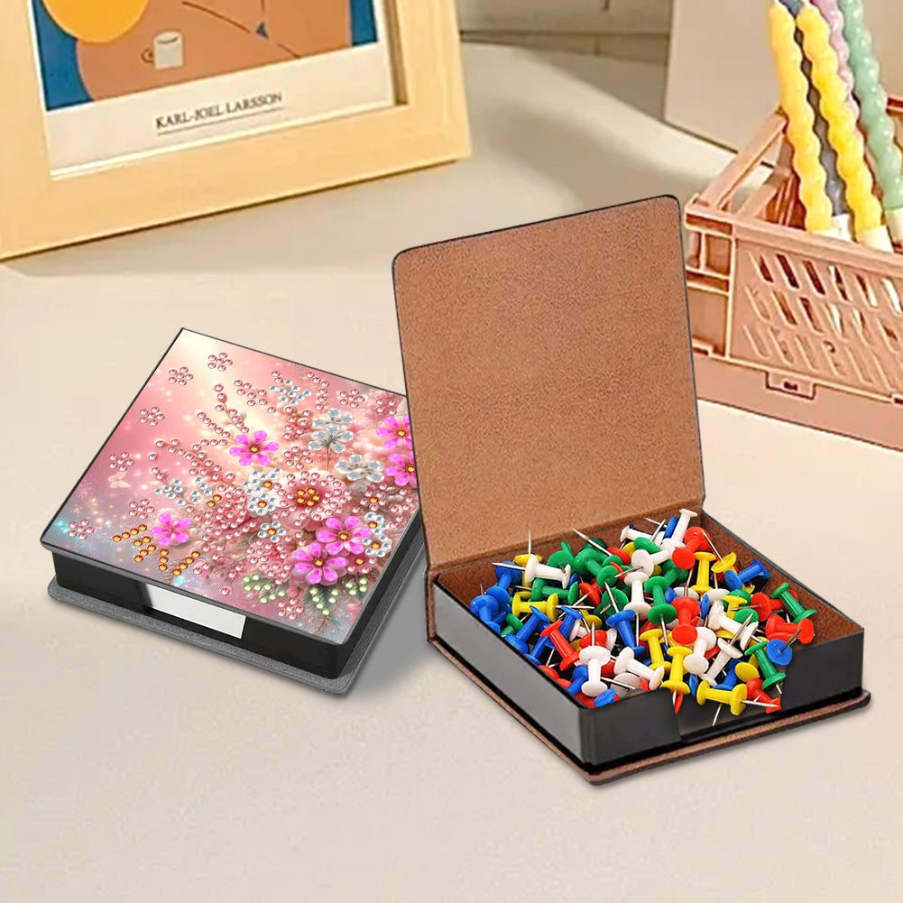 Leather 5D Diamond Painting Kit Note Box Diamond Art Notepad Box for Home Office