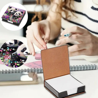 Leather 5D Diamond Painting Kit Note Box Diamond Art Notepad Box for Home Office