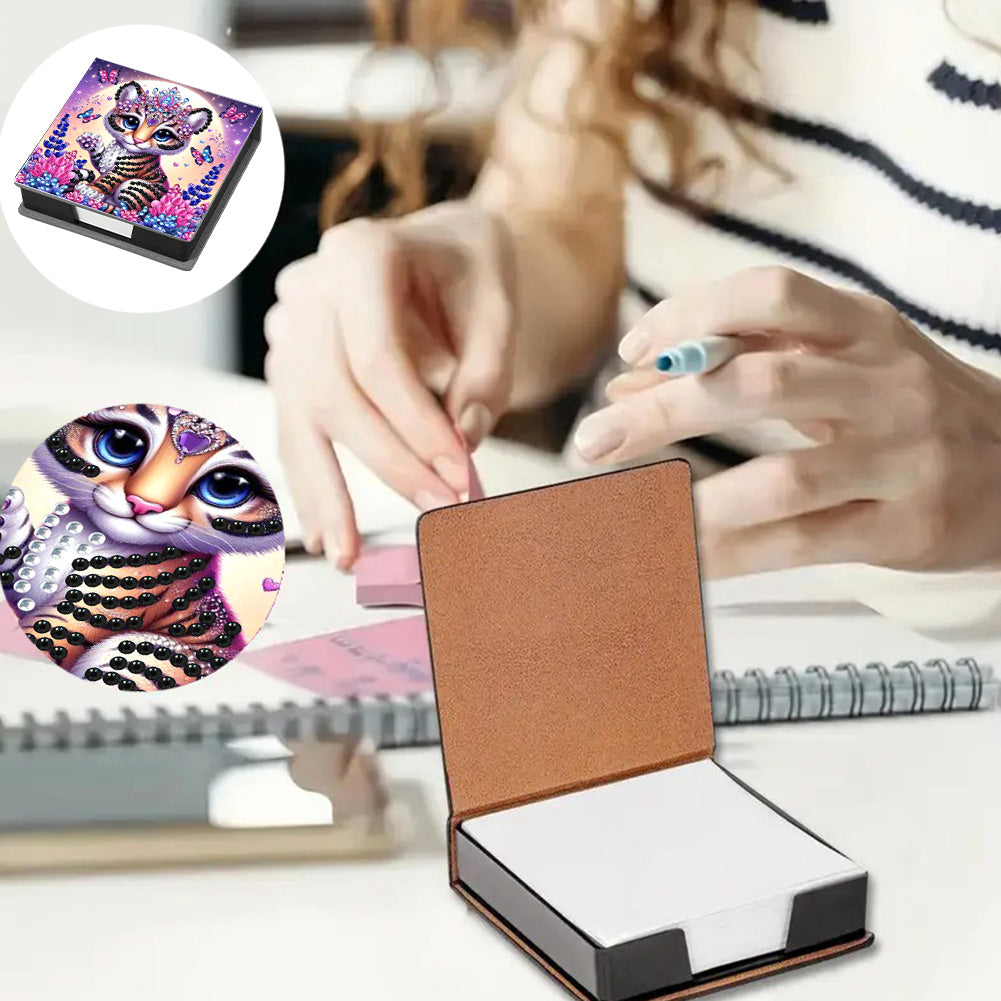 Leather 5D Diamond Painting Kit Note Box Diamond Art Notepad Box for Home Office