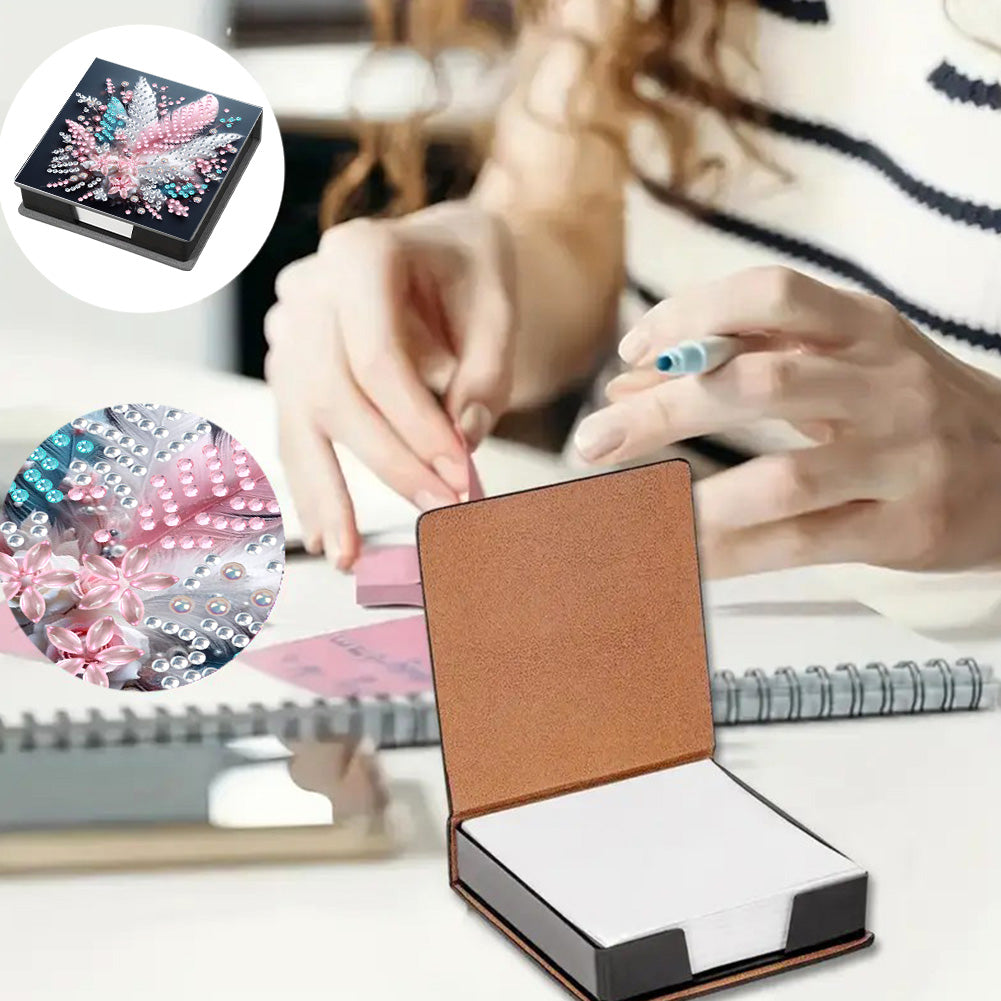 Leather 5D Diamond Painting Kit Note Box Diamond Art Notepad Box for Home Office