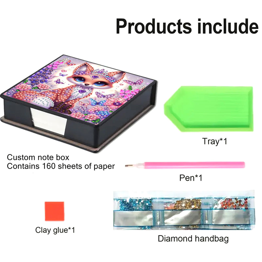 Leather 5D Diamond Painting Kit Note Box Diamond Art Notepad Box for Home Office