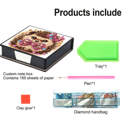 Leather 5D Diamond Painting Kit Note Box Diamond Art Notepad Box for Home Office
