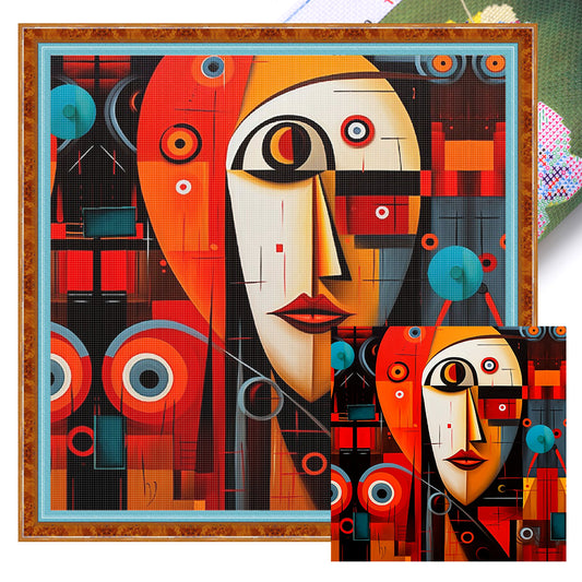 Abstract Figure Painting - 11CT Stamped Cross Stitch 40*40CM