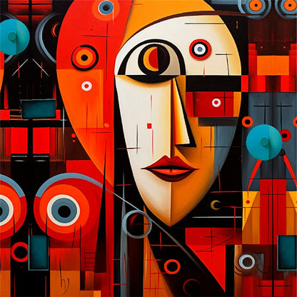 Abstract Figure Painting - 11CT Stamped Cross Stitch 40*40CM