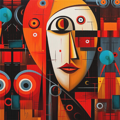 Abstract Figure Painting - 11CT Stamped Cross Stitch 40*40CM