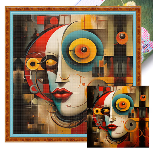 Abstract Figure Painting - 11CT Stamped Cross Stitch 40*40CM