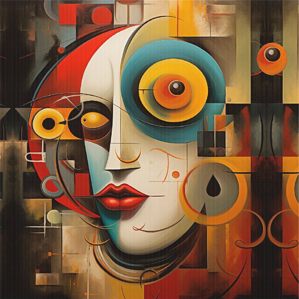 Abstract Figure Painting - 11CT Stamped Cross Stitch 40*40CM