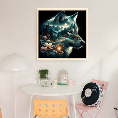 Silhouette - Wolf - 11CT Stamped Cross Stitch 40*40CM