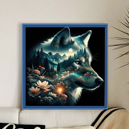Silhouette - Wolf - 11CT Stamped Cross Stitch 40*40CM