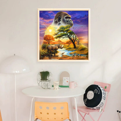 Silhouette - Orangutan - 11CT Stamped Cross Stitch 40*40CM