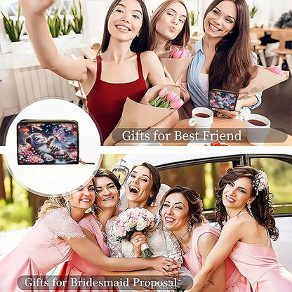 Diamond Painting Card Holder Coin Purse Diamond Art Wallet Pouch Gifts for Women