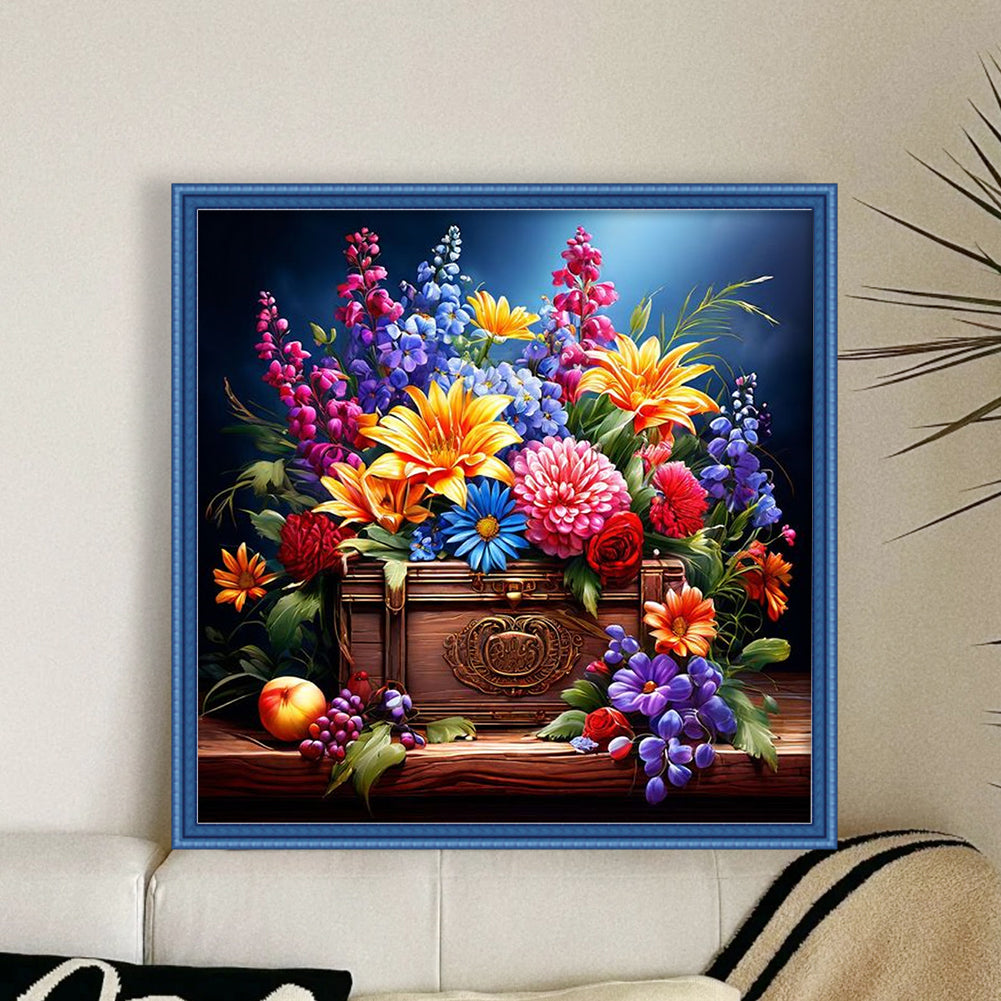 Vintage Flower Baskets - 11CT Stamped Cross Stitch 40*40CM