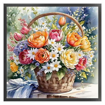 Vintage Flower Baskets - 11CT Stamped Cross Stitch 40*40CM