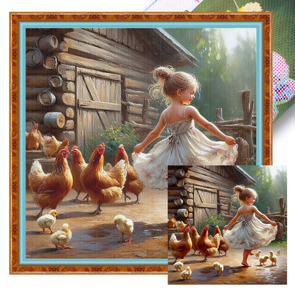 Lovely Girls - 11CT Stamped Cross Stitch 40*40CM