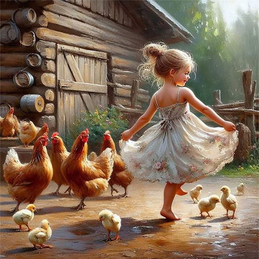 Lovely Girls - 11CT Stamped Cross Stitch 40*40CM