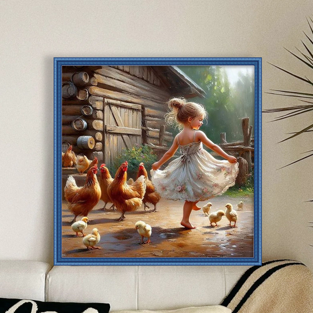 Lovely Girls - 11CT Stamped Cross Stitch 40*40CM