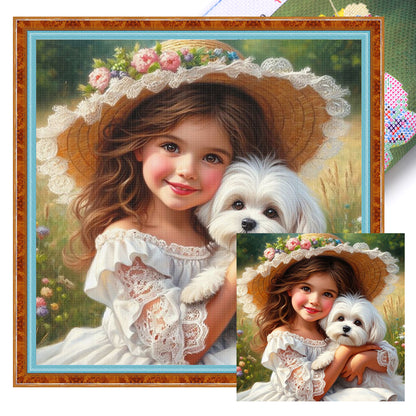 Lovely Girls - 11CT Stamped Cross Stitch 40*40CM