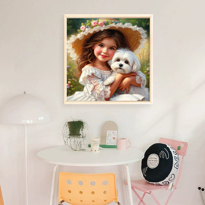 Lovely Girls - 11CT Stamped Cross Stitch 40*40CM