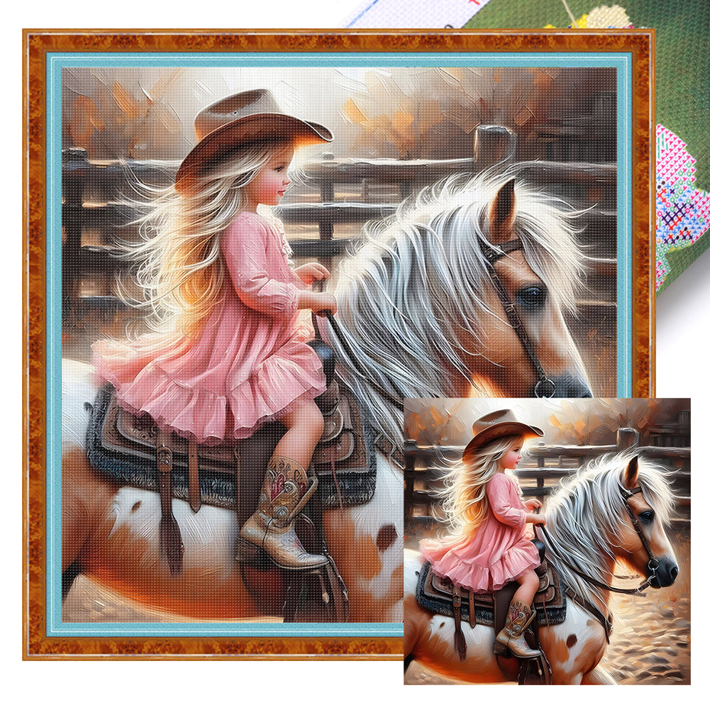 Lovely Girls - 11CT Stamped Cross Stitch 40*40CM