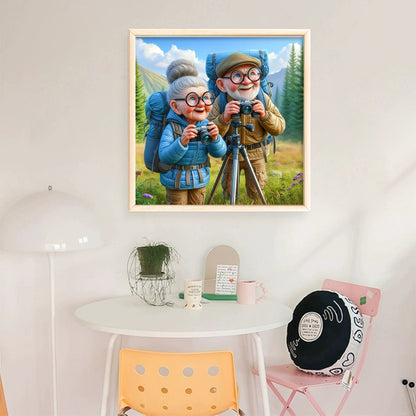 Old Couples - 11CT Stamped Cross Stitch 45*45CM