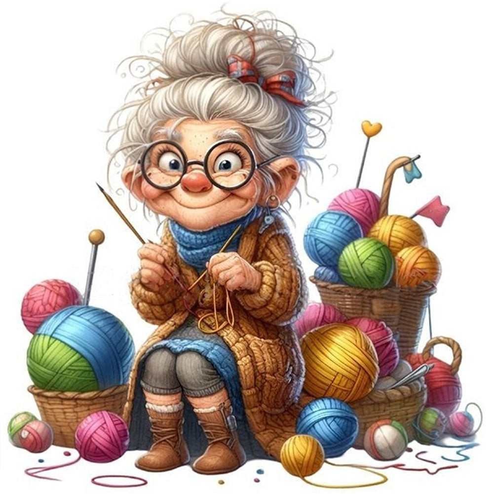 Sewing Old Ladies - 11CT Stamped Cross Stitch 40*40CM