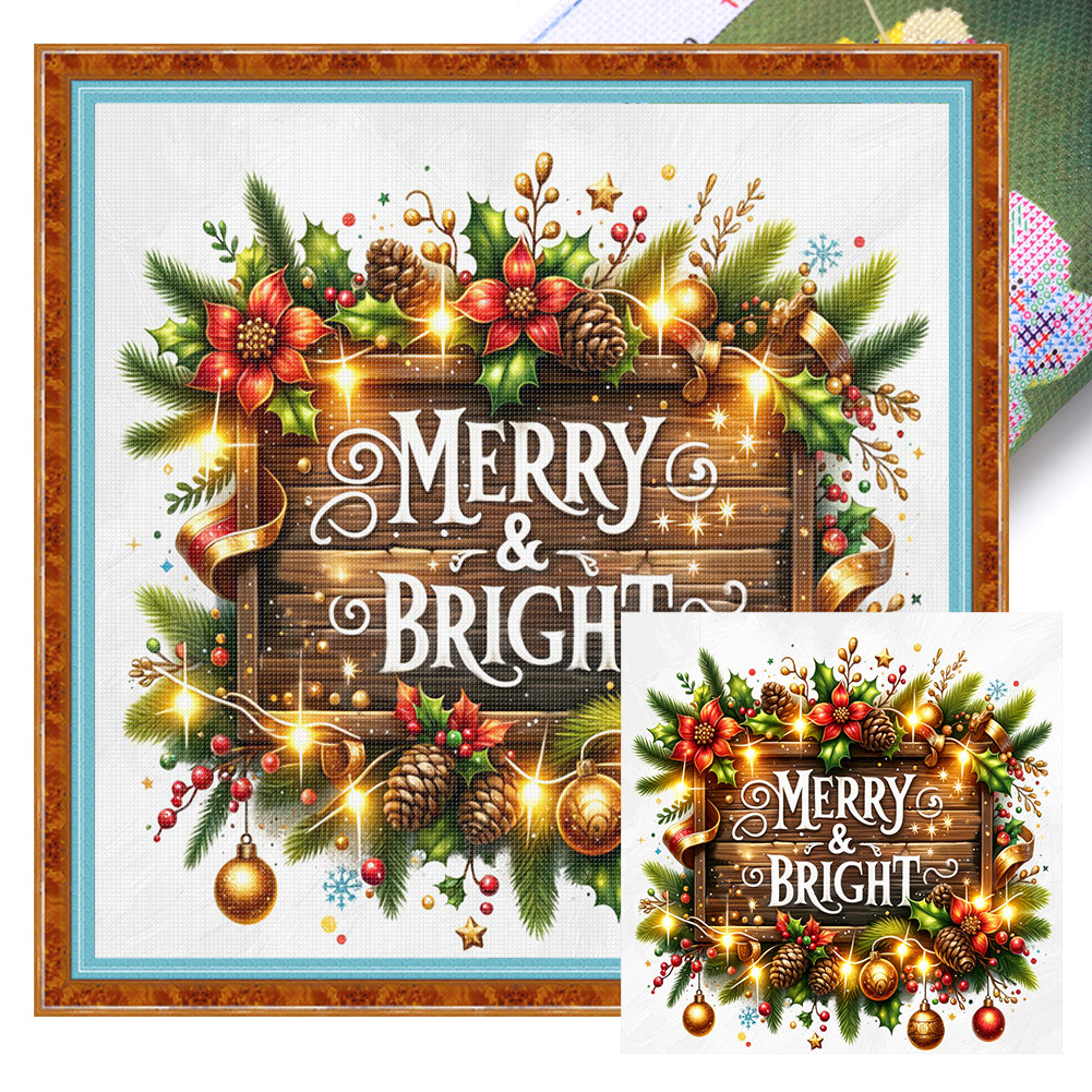 Christmas - 14CT Stamped Cross Stitch 50*50CM