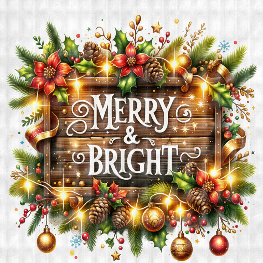 Christmas - 14CT Stamped Cross Stitch 50*50CM