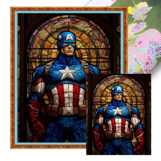 Captain America - 14CT Stamped Cross Stitch 50*60CM