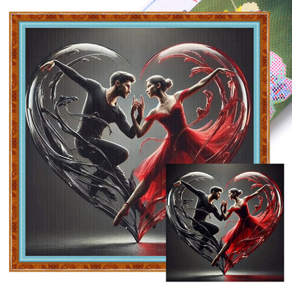 Red And Black - 11CT Stamped Cross Stitch 45*45CM