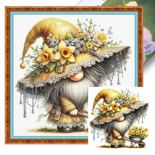 Flower Gnomes - 11CT Stamped Cross Stitch 40*40CM