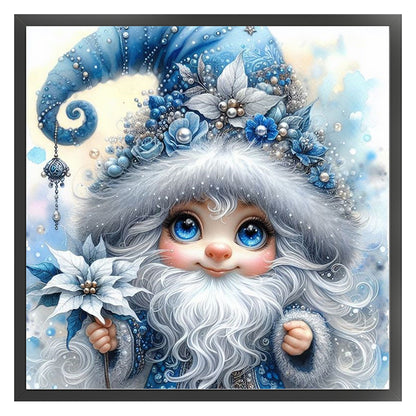 Blue Flower Gnomes - 11CT Stamped Cross Stitch 40*40CM