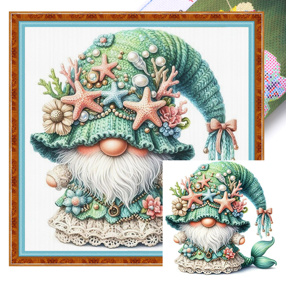 Mermaid Gnomes - 11CT Stamped Cross Stitch 40*40CM