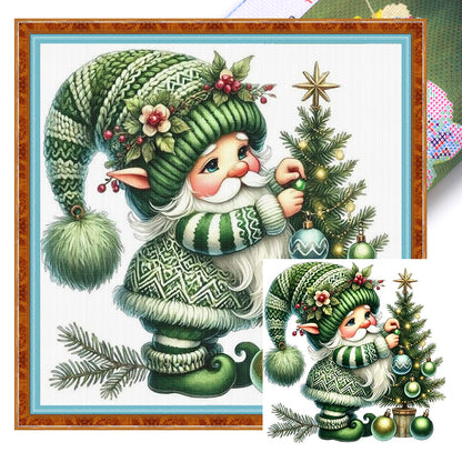 Christmas Tree Gnomes - 11CT Stamped Cross Stitch 40*40CM