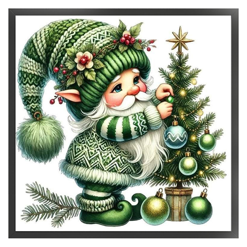 Christmas Tree Gnomes - 11CT Stamped Cross Stitch 40*40CM