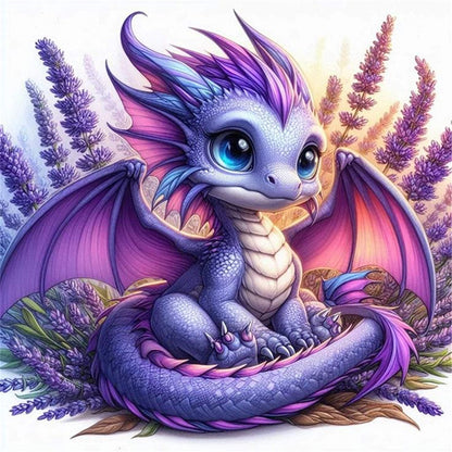 Purple Dragons - 11CT Stamped Cross Stitch 40*40CM