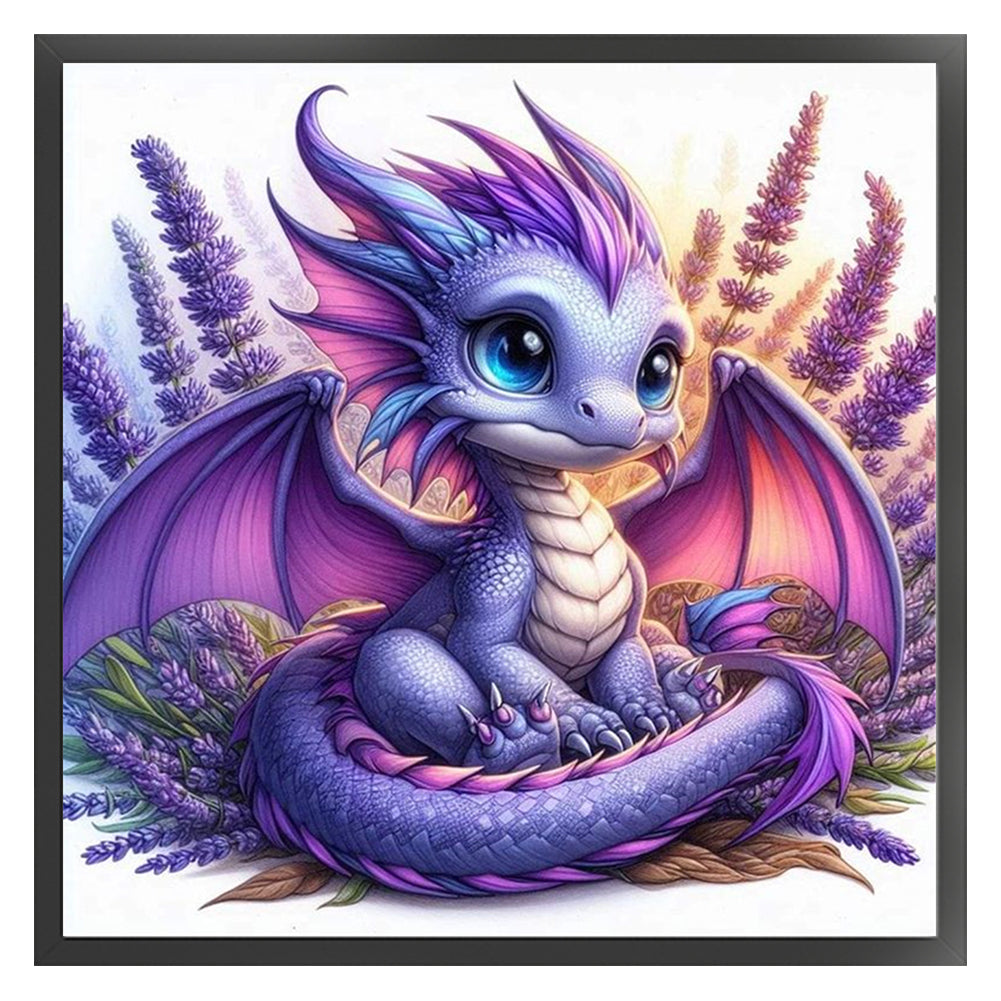 Purple Dragons - 11CT Stamped Cross Stitch 40*40CM