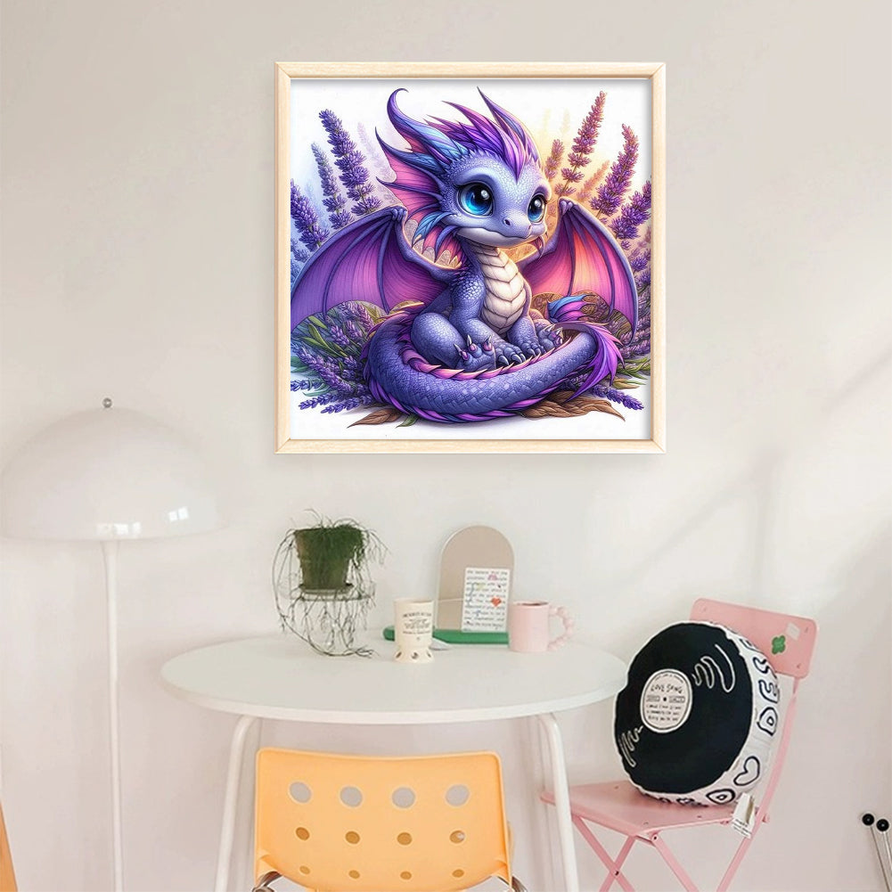 Purple Dragons - 11CT Stamped Cross Stitch 40*40CM