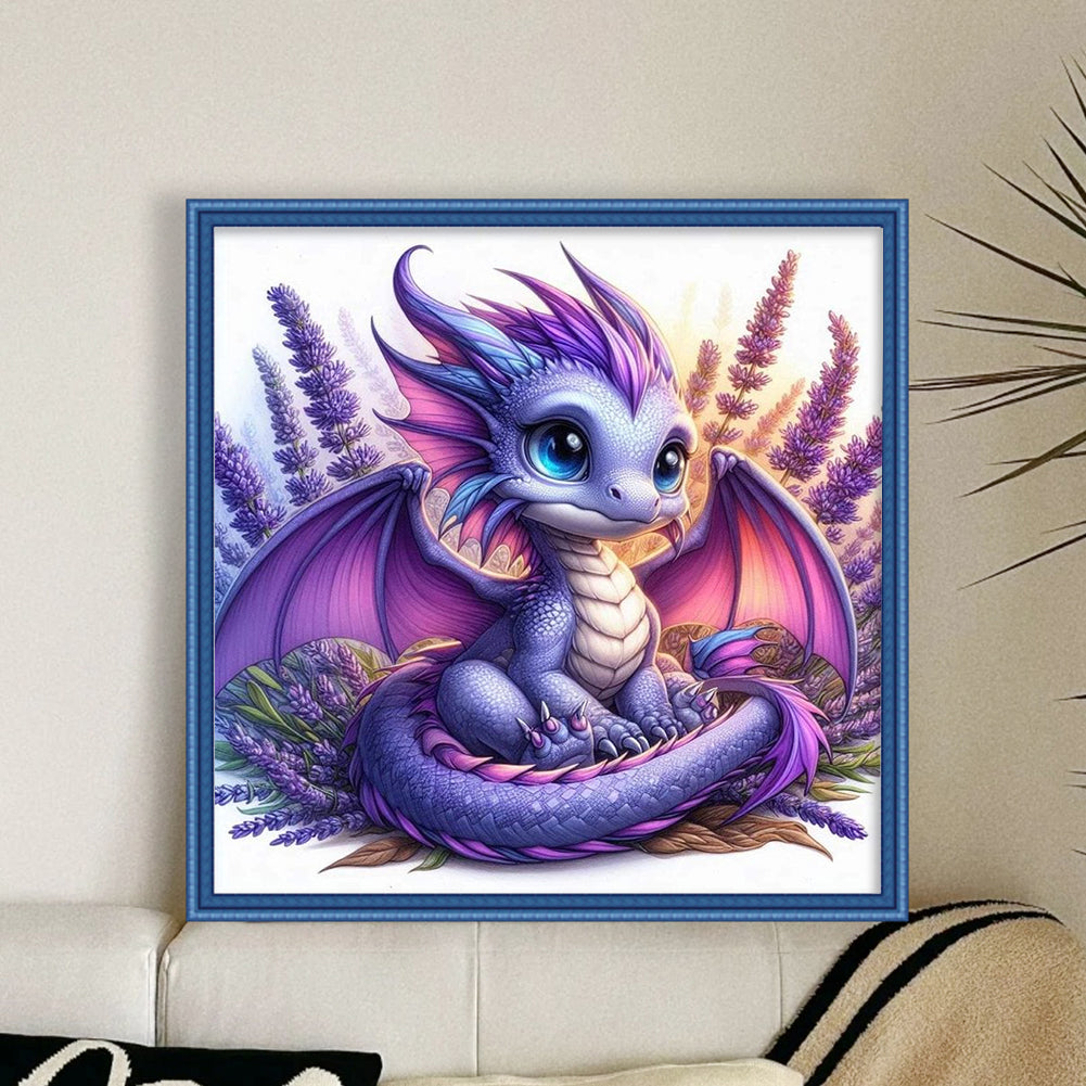 Purple Dragons - 11CT Stamped Cross Stitch 40*40CM