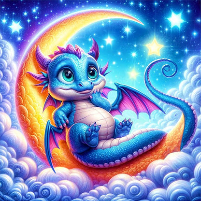 Stars And Moon Dragons - 11CT Stamped Cross Stitch 40*40CM