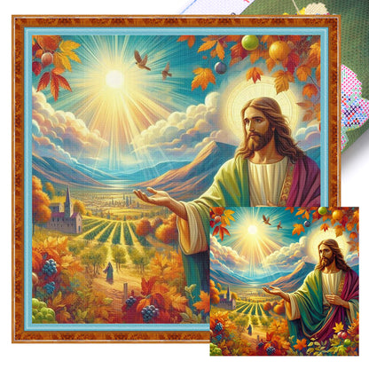 Jesus - 11CT Stamped Cross Stitch 45*45CM