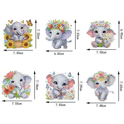 6Pcs Diamond Painting Refrigerator Magnets Diamond Art Kits for Adults Beginners
