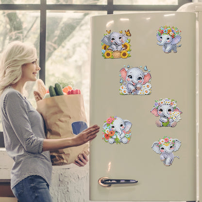 6Pcs Diamond Painting Refrigerator Magnets Diamond Art Kits for Adults Beginners